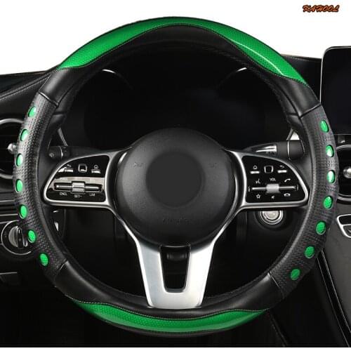 KAHOOL Microfiber Leather Car Steering Wheel Cover For Fiat 500 500X Ducato Grande Punto Tipo Panda Freemont Bravo Stilo
