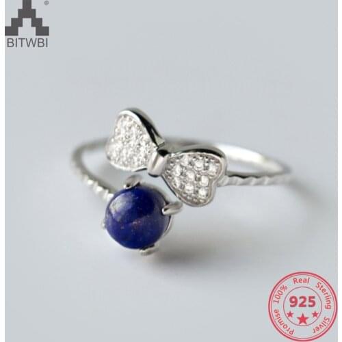 Korea New Design Silver 925 Rings Simple Fashion Bowknot Ring Jewelry For Women