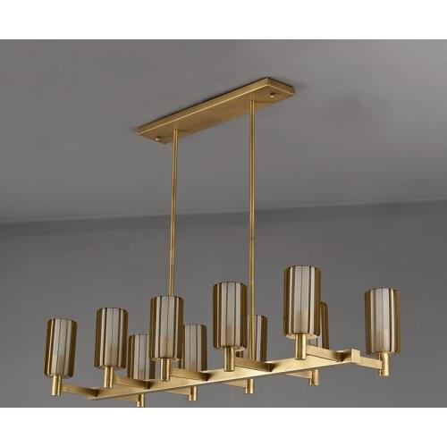 Dining room chandelier copper luxury creative study tearoom lamps simple office porch lights