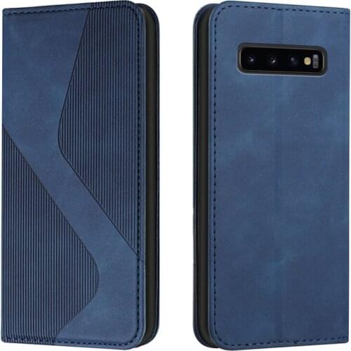 New Magnetic Leather Case na For Samsung Galaxy S10 Plus S 10 10Plus S10E S10Plus Funda Skin Feel Wallet Cover S Pattern Coque