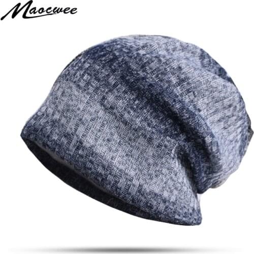 Mens spring and autumn gradient Color Hedging cap outdoor sports Beanie Hat youth fashion wild windproof cap