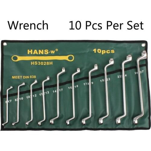 Hans Tool Wrench Set Dual-purpose Double Offset Ring Spanner Set Chrome Vanadium Tools Set 10 Pcs Per Set