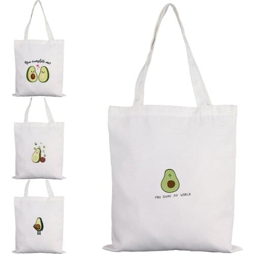 Fruit Avocado Customizable Bag Fabric Shopper Big Designer Handbags Grocery Shopping Bags for Boutique Handbag Women Canvas Tote