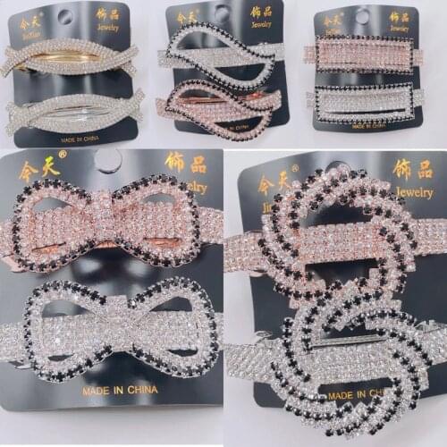 New Fashion Crystal Hairpin Bow Ponytail Summer Clip Girl Bride Jewelry Wedding Hairpin Hair Accessories