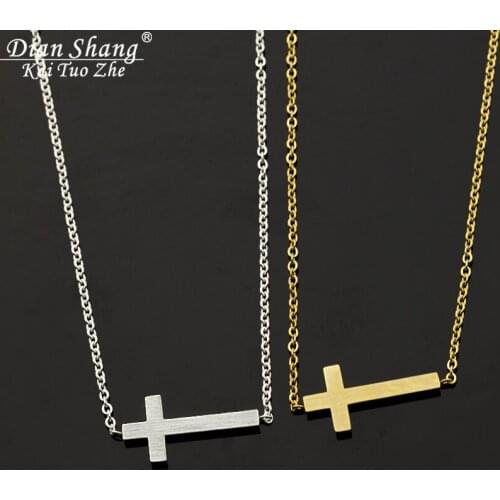Wholesale 10pcs Cross INRI Crucifix Jesus Pendant Prayer Necklace Gold Color Stainless Steel Women Chain Christian Jewelry Gifts