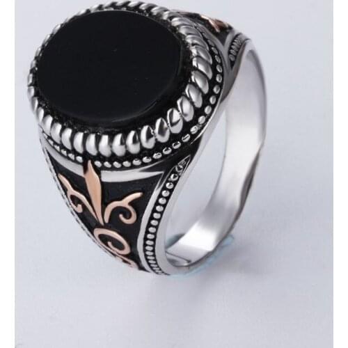 Supply 925 Sterling Silver Inlaid Natural Zircon Ring, High-end Atmosphere, Charm Middle Eastern Male Ring, Sterling Silver Ring