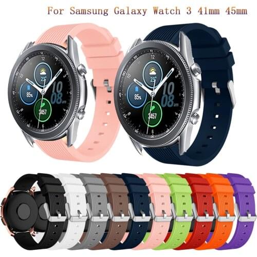 Watchband For Samsung Galaxy Watch 3 41 45mm Strap Sport Silicone Band for Galaxy Watch Active2 40 44mm Smart Bracelet Wristband