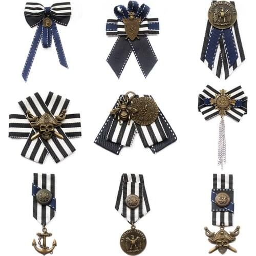 Handmade Fabric Navy Style Brooch Animal Corsage Suit Shirt Lapel Pins Badge Fashion Jewelry for Women Men Clothing Accessories