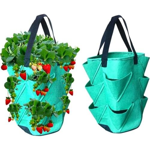 Garden Plant Grow Bag 35x20x20cm Vegetable Hanging Flower Pot Planter For Strawberry Tomato Chili Pepper Growing Home Garden