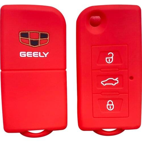 Silicone Key Case Holder Shell Cover Fob For Geely Emgrand EC8 Jingang Cross Modified Remote Keyless 3 Buttons Accessories Skin