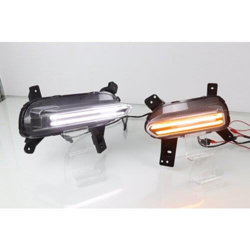 Led DRL Daytime Running Light for Kia K3 cerato 2019 With Yellow Turn Signal accesorios para auto