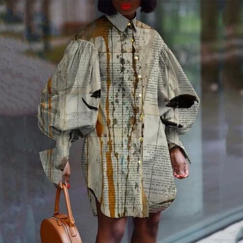 Vintage Dresses For Women With Lantern Sleeve Single Breasted Turn Down Collar Mini Length Elegant Evening Night Club Wear Dress