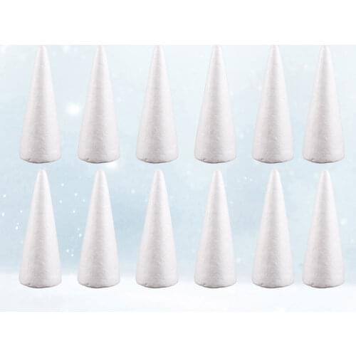 12pcs 10cm White DIY Cone Children Craft Cone Accessories for Home Craft Christmas