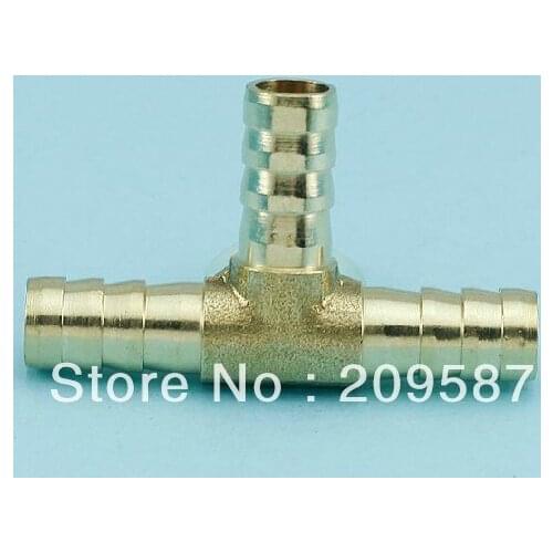 2pcs 3 ways 8mm BSP Tee House Barbed Connection Pipe Brass Coupler Adapter