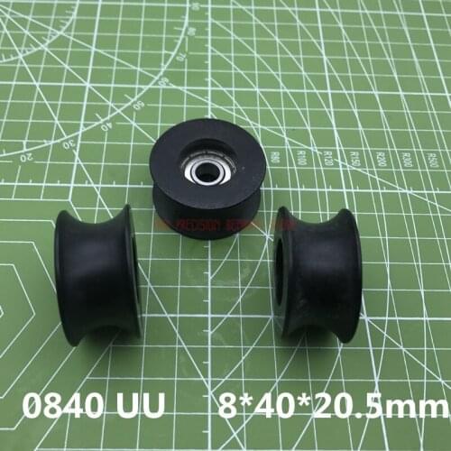 2021 Limited New Nylon Roller Bearings 0840uu 8mm Groove Guide Pulley Sealed Rail Ball Bearing Wheel 8*40*20.5mm