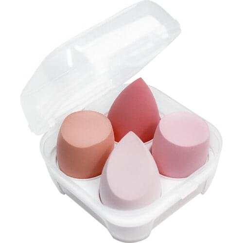 4Pcs Beauty Blender Cosmetic Sponge Puff Makeup Sponge with Storage Box Foundation Powder Sponge Face Beauty Tool Women Make Up