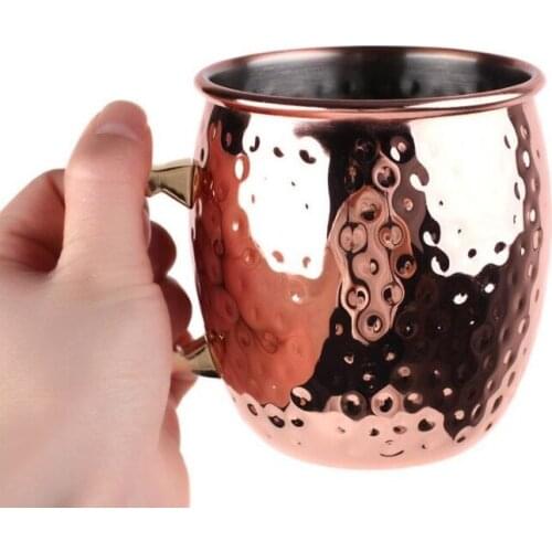 50pcs Barrel Shape Hammered Moscow Mule Mug Stainless Steel Beer Cup For Cocktail Drink Free Shipping ZA6030