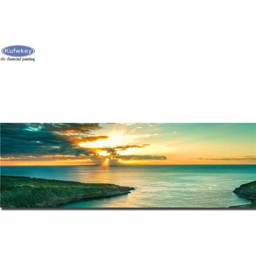 5D diy Diamond painting Sunset seascape Diamond Embroidery mosaic full square/round cross stitch for Sitting Room Home Decor