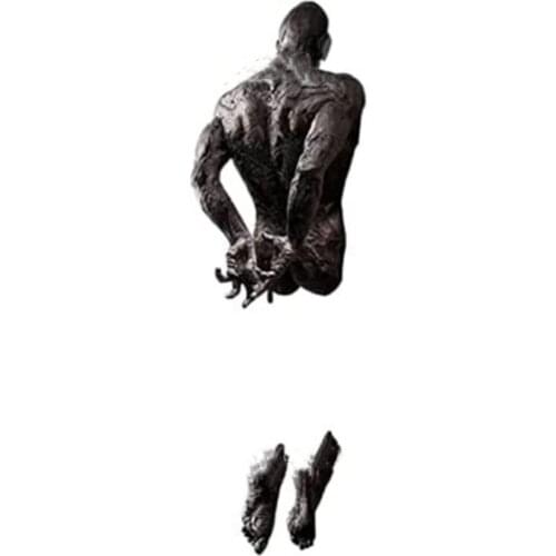 Antique Sculpture Wall Art Statue Sculpture Resin Hanging Fragmented Man On Wall Art Bronze Statue Home Decor Sculpture