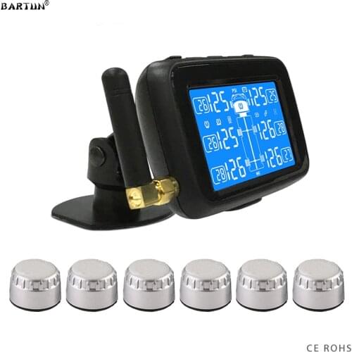 U901 Truck TPMS Tyre Pressure Monitoring System Automotive Tire Failure Alarm Apparatus 6 External Sensors Detect Tire Abnormal