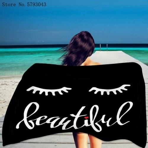 Eyelashes Eyeshadow Lips Bath Towel Fashion Modern Makeups Rectangular Absorbent Beach Towel Home Dry Towel Shower Towel