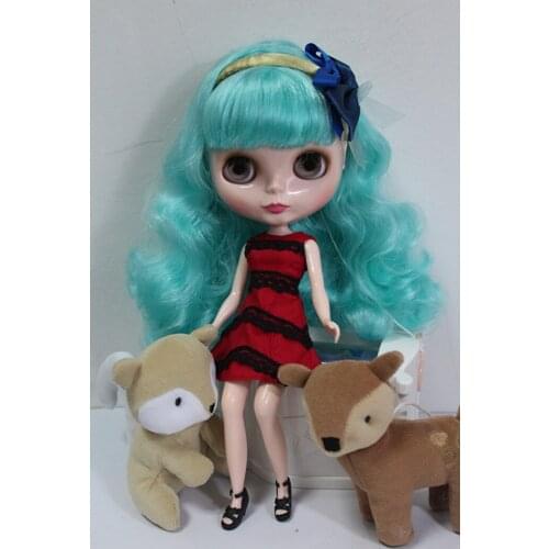 Blygirl Blyth doll Green and green bangs hair No.06853 normal body 7 joints 1/6 body DIY doll hair soft for their makeup