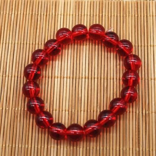 Boho Natural Stone Red Clear Crystal Bracelet for Men Women Korean Style Stone Beads Chakra Simple Fashion Jewelry
