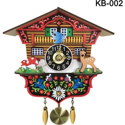 Retro Wooden Cuckoo Clocks Handcraft Carving Swing Timer Alarm Clocks Home Wall Decor B1