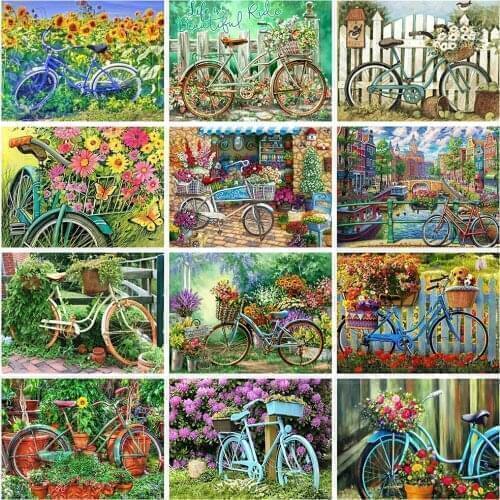 Evershine Diamond Embroidery Bicycle 5D DIY Diamond Painting Full Square Drill Scenery Cross Stitch Kit Home Decoration