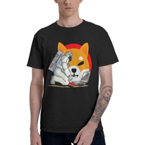 Shiba Inu Token Dogecoin Theta Crypto T Shirt Men 100% Cotton T-shirt Novelty Tshirt Short Sleeve Crypto Funny Cartoon Tee Top