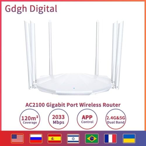 GC20 AC2100 Gigabit Dual-Band Wireless Router Wifi Repeater with 6*6BI High Gain Antennas Home Home Coverage Network Extender