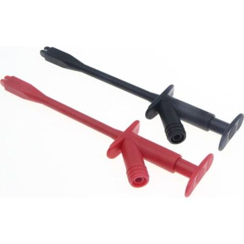 Safety test clip with 4mm socket connection Flexible spring jaw opening