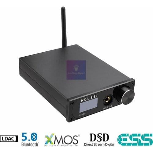 KGUSS D6 Desktop Headphone Bluetooth DAC Amp CSR8675 ES9018K2M XMOS XU208 TPA6120 Support DSD256 Apt-X HD Apt-X LL