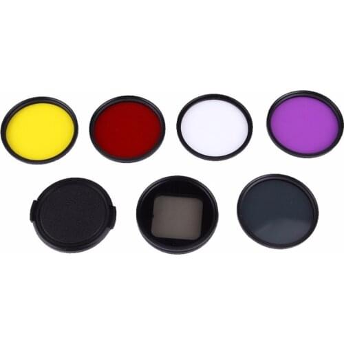 6 in 1 58mm Lens Filter & Waterproof Housing Case Adapter Ring for GoPro HERO4 / 3+ & Xiaomi Xiaoyi Yi II 4K Sport Action Camera