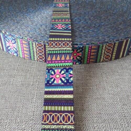 5 Yards Width 25mm Ethnic Style Band Webbing Luggage Tape Belt Strap Dog Collar Leash Harness Backpack Bag Garment DIY Accessory