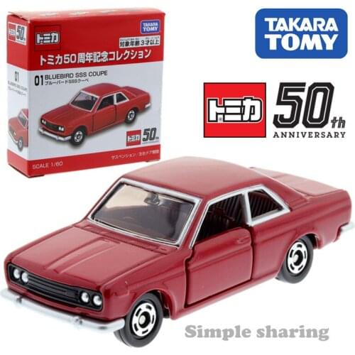 Takara Tomy Tomica 50th Anniversary Collection 01 Nissan Bluebird SSS Coupe Scale 1/60 Car Kids Toys Motor Vehicle Diecast Model