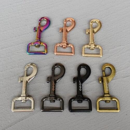 LOGO 10 Pcs 25mm Metal Swivel Spring Keyring Leather Satchel Bag Belt Strap Dog Chain Clasp Buckle Snap Clip Trigger Craft DIY