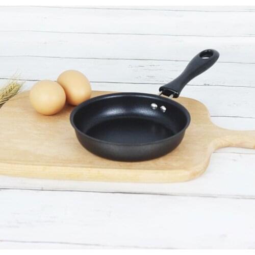 Mini Cooking Pan Non-Stick Iron Frying Pan Coating Portable Long Handle Fried Eggs Making Breakfast GXMA