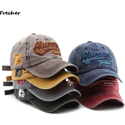 Fashion Hip Hop Mens Baseball Cap Washed Cloth Patch Embroidery Outdoor Sunshade Leisure Sports Peaked Cap