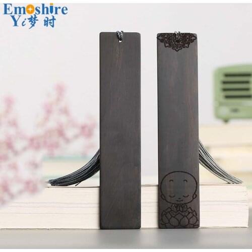 Creative Buddhist Scripture Bookmarks Set of Complex Classical Chinese Bookmarks Literature Ebony Wood Bookmarks Gift M090