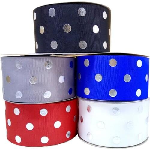New arrival free shipping 50yards 3''inch 75mm printed dot grosgrain ribbons cartoon ribbon DIY accessories