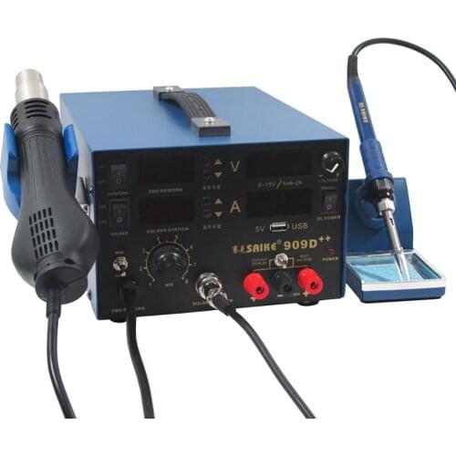 SAIKE 909D++ Three-in-one Soldering Station Digital Display Hot Air Gun SMD Rework Station Multifunctional Tools And Instruments