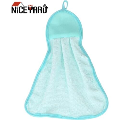 NICEYARD Dishcloths Kitchen Cloth Water Absorption Candy Colors Soft Coral Velvet No Lint Can Be Hung Hanging Hand Towels
