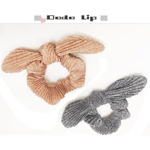 Ponytail Hair Scrunchies Cat Ear Bunny Ear Bows Vsco Girl Designer Hair accessories Cute Women Elstic Rubber Bands on Hair ties