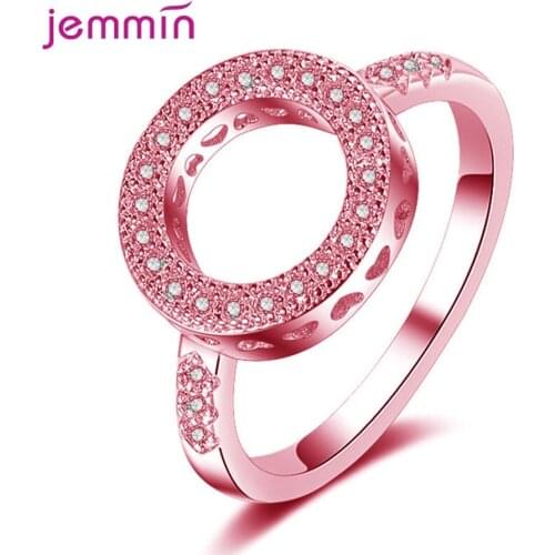 Luxury 925 Sterling Silver Big Round Rings For Women Jewelry Wedding Crystal Zircon Engagement Anillos Statement Jewelry Gifts