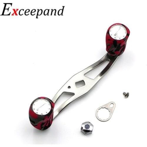 Exceepand 95mm Baitcasting Fishing Reel Handle Red CAMO EVA Knobs for Abu Garcia Daiwa Fishing Reel Grips DIY Accessory Tool