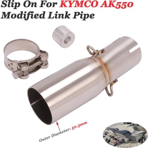 Middle Tube Slip On For KYMCO AK550 Motorcycle Exhaust Pipe System Escape Modified Link Pipe Connection Without 51mm Muffler