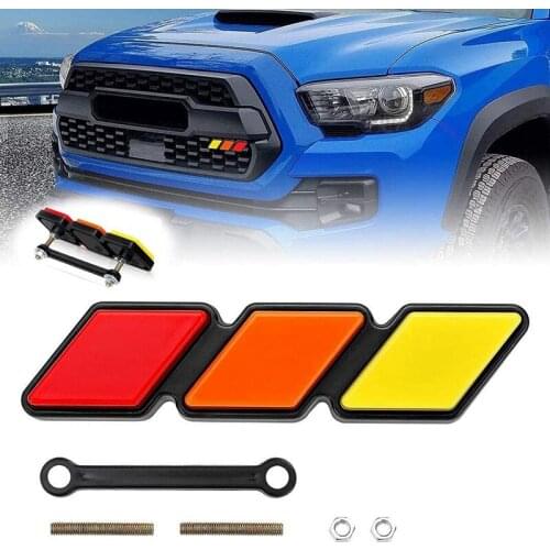 Tri-Color Grille Badge Emblem Decoration Car Truck Label for Toyota Tacoma 4Runner - Sequoia Rav4 Highlander