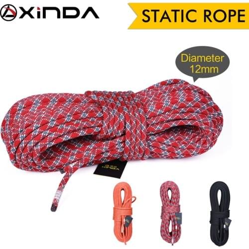 XINDA Camping Rock Climbing Rope 12mm Static Rope diameter High Strength Lanyard Safety Climbing Equipment Survival