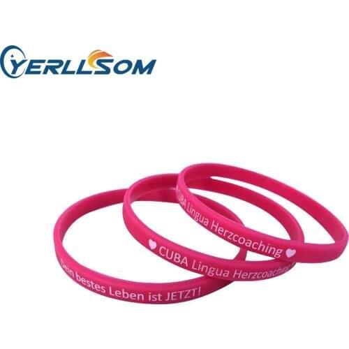 YERLLSOM 500pcs high quality rubber silicone bracelets print with personal message YS19120601